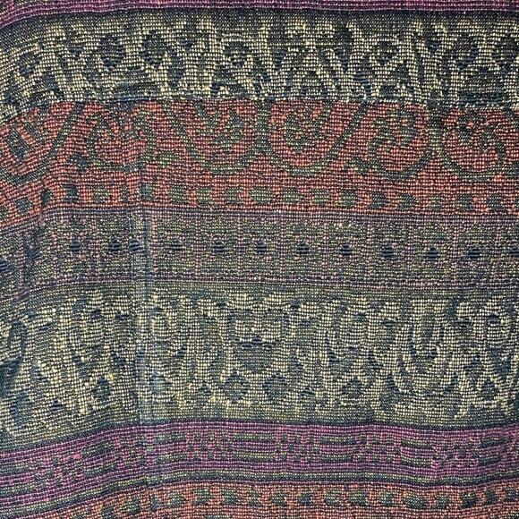 Vintage Flashback Brown Gold Purple Button Up Collared Metallic Shiny Jacket - Picture 5 of 6